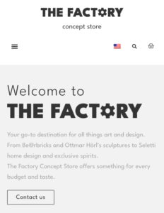 The Factory homepage mobile screenshot